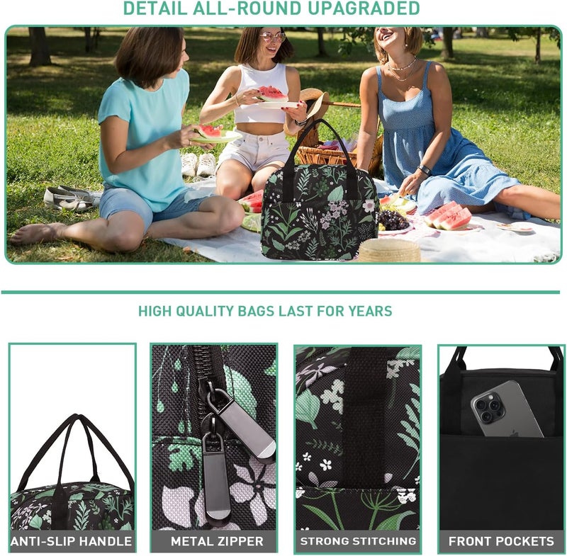 VLM Lunch Bag,Lunch Box for Women Men,Reusable Insulated Lunch Tote,Small Leakproof Cute Lunch Cooler with High Capacity for Work,Picnic,Camping - Image 3